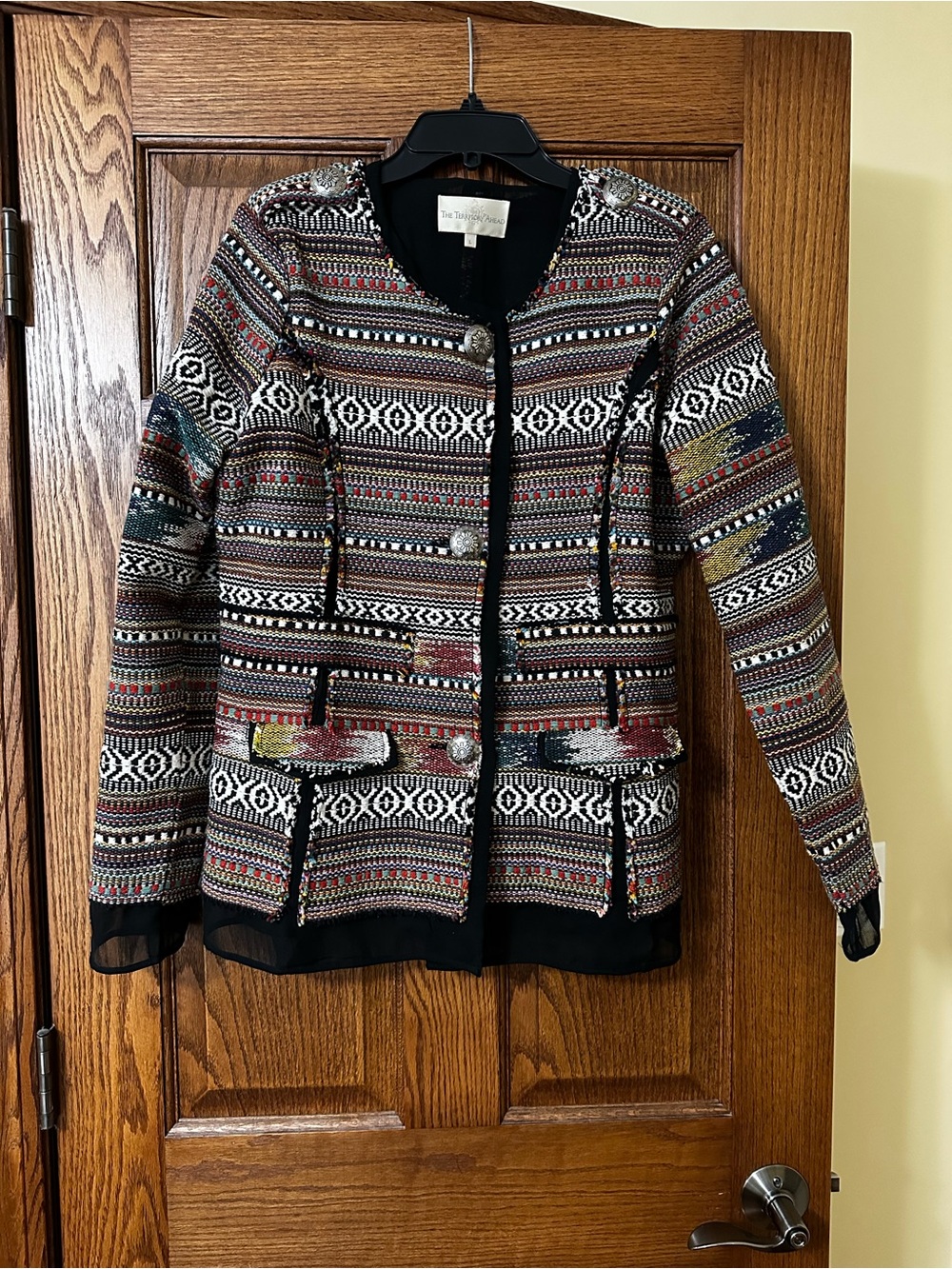 The Territory Ahead Multicolor Patterned Tweed Blazer